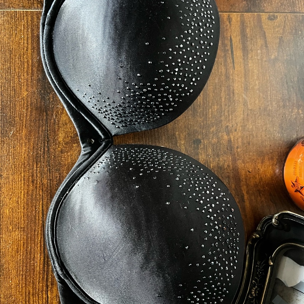 Victoria's Secret Black rhinestone strapless Bra